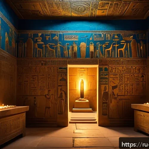 Home 30 예수와 성스러운 신화 - An ancient Egyptian temple interior filled with detailed hieroglyphic walls and ritual artifacts, fe...